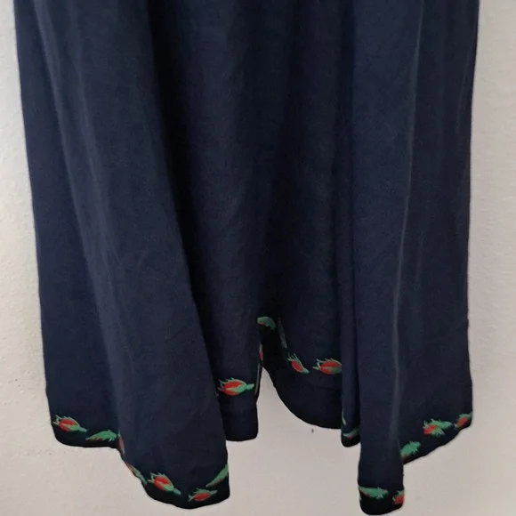 Fanm Mon Blue Midi Dress with Red Accents - Picture 8 of 13